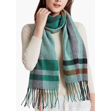 Scarf de gland vert clair et vert chaud chaud